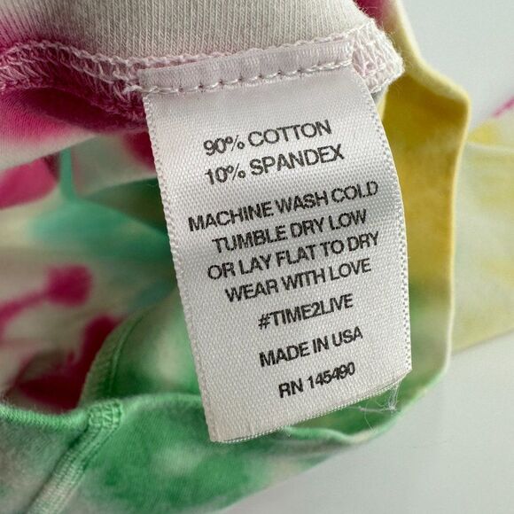 Electric & Rose Muti-Color Tie Dye High Rise Cotton Leggings - Picture 5 of 5